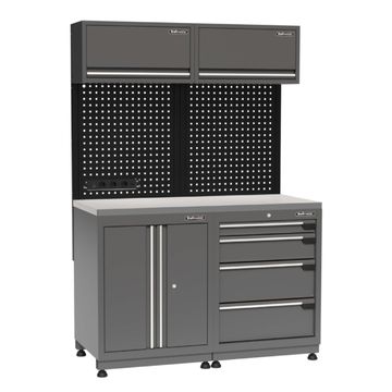 Kraftmeister Premium mobilier d'atelier Victoria inox gris