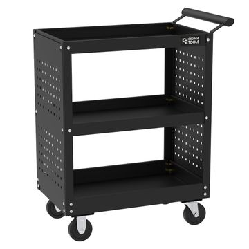 George Tools chariot à outils avec parois latérales perforées noir