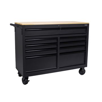 George Tools servante d'atelier avec poignées noires 117 cm noir - remplies de 159 pièces