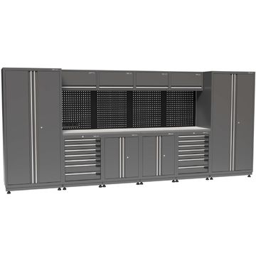 Kraftmeister Premium mobilier d'atelier Surrey inox gris