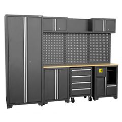 George Tools Budget mobilier d'atelier Rhine bois de caoutchouc noir