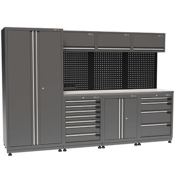 Kraftmeister Premium mobilier d'atelier Regina inox gris