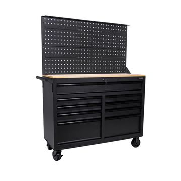 George Tools établi mobile avec poignées noires 117 cm noir - remplies de 159 pièces