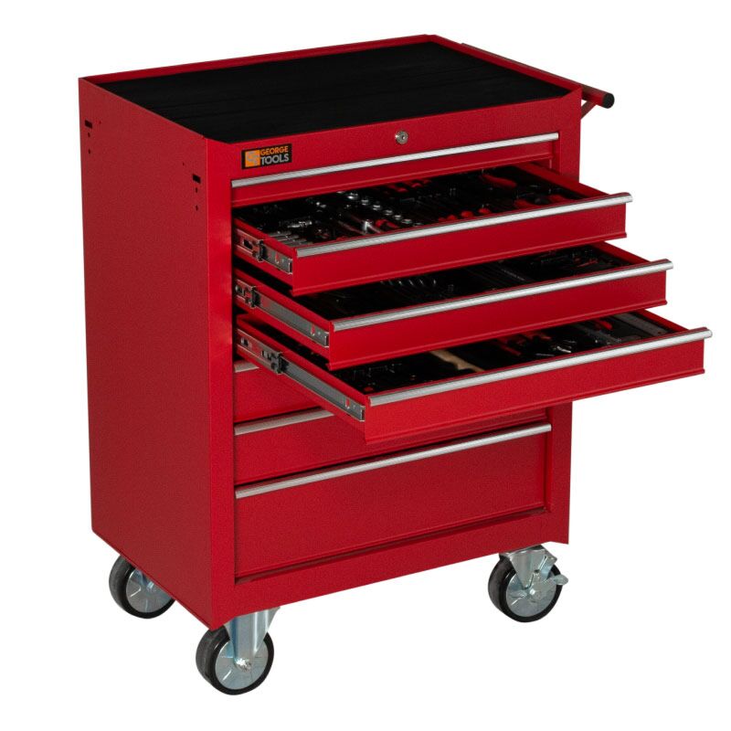 Il suffit d'acheter Servante d'atelier JET avec 7 tiroirs, 5 modules par  tiroir, rouge (RAL 3020)