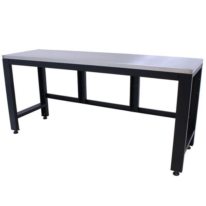 Kraftmeister Pro table de travail en inox 204 cm noir