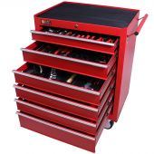 Servante mobile d'atelier remplie 6 tiroirs 144 pièces rouge - George Tools