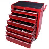 Servante mobile d'atelier remplie 6 tiroirs 209 pièces rouge - George Tools