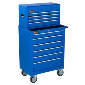 Servante d'atelier avec boîte à 12 tiroirs bleu - George Tools