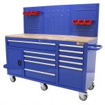 Etabli  d'atelier mobile 62 inch  à 10 tiroirs Bleu - George Tools