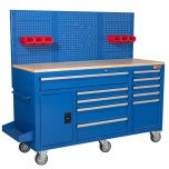 Etabli d'atelier  mobile rempli  62 inch bleu  - George Tools