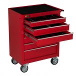 Servante mobile d'atelier remplie 6 tiroirs 80 pièces rouge - George Tools