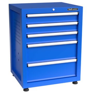 Kraftmeister Premium établi d'atelier armoire à outils 5 tiroirs bleu