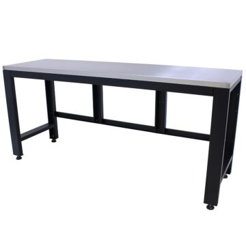 Kraftmeister Pro table de travail en inox 204 cm noir